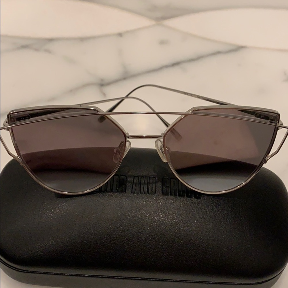 Cutler & Gross silver mirrored framed sunglasses